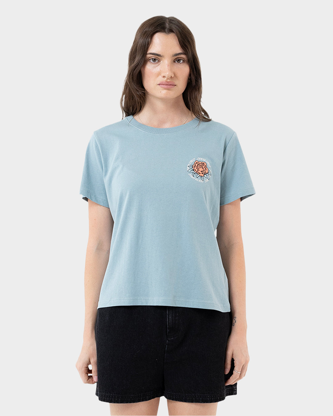 Rosette Tower Ring Women's T-shirt Vintage Blue