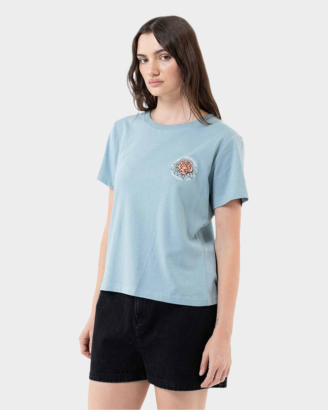 Rosette Tower Ring Women's T-shirt Vintage Blue