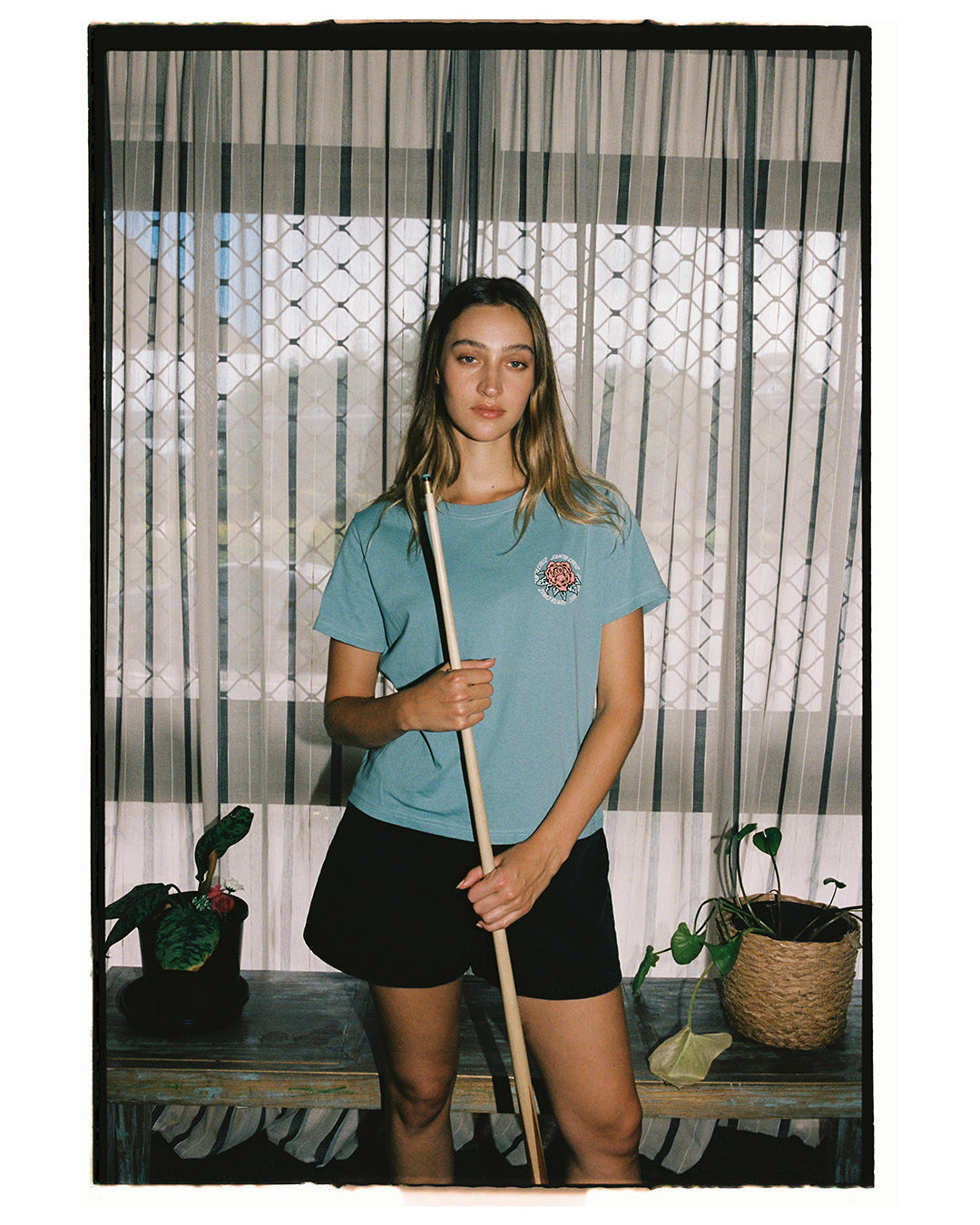 Rosette Tower Ring Women's T-shirt Vintage Blue