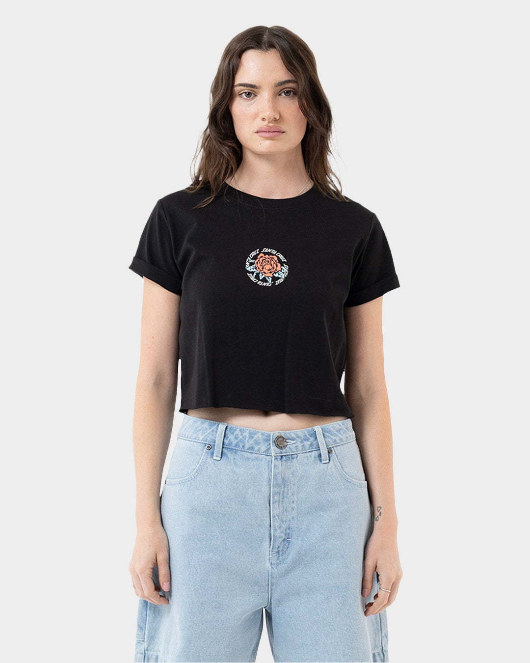 Rosette Ringed Dot Women's T-shirt Black