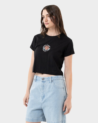Rosette Ringed Dot Women's T-shirt Black