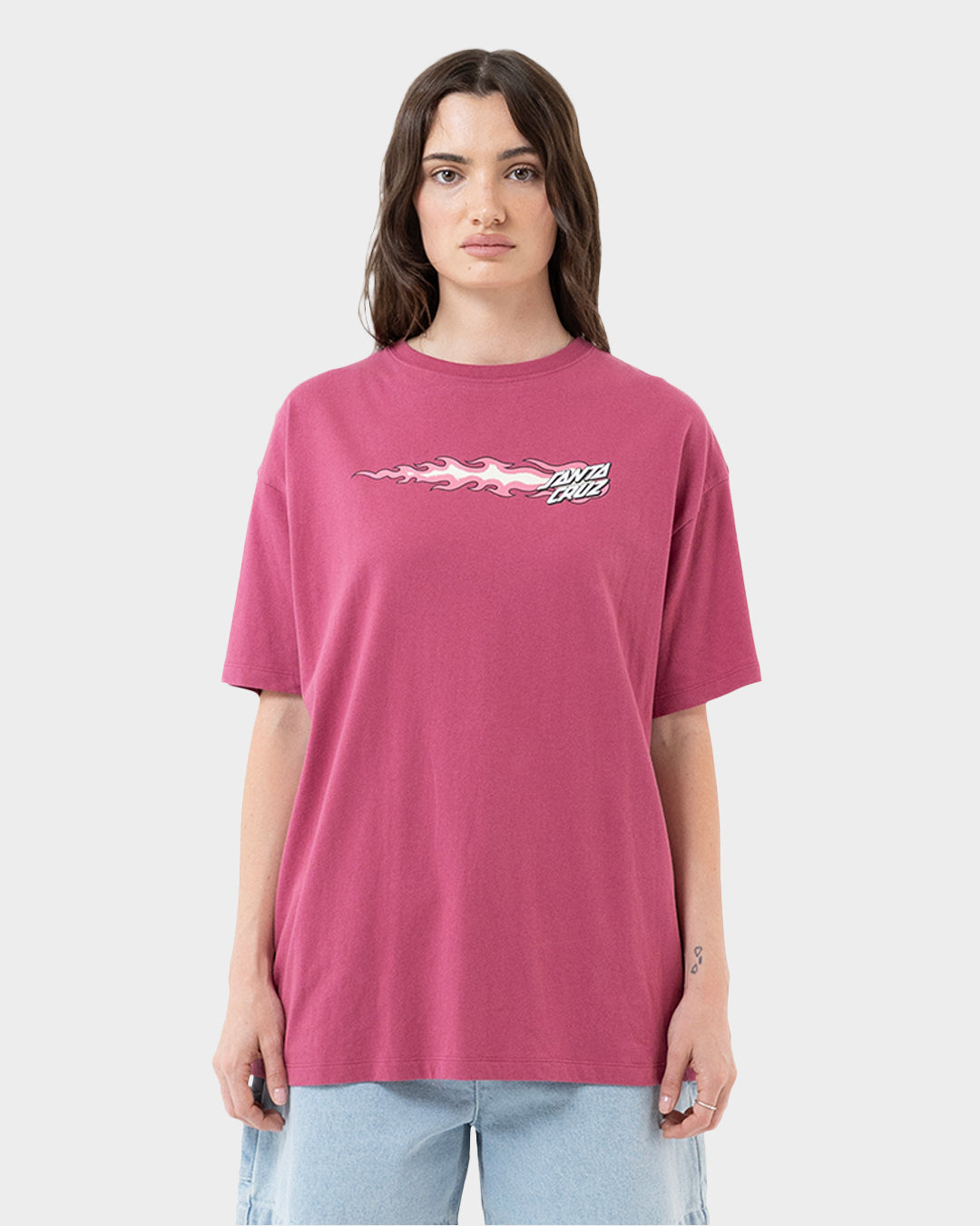 Flaming Dice Dot Flash Women's T-shirt Dusk Pink