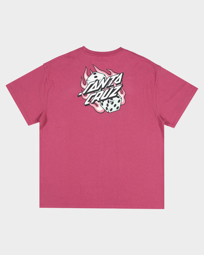 Flaming Dice Dot Flash Women's T-shirt Dusk Pink