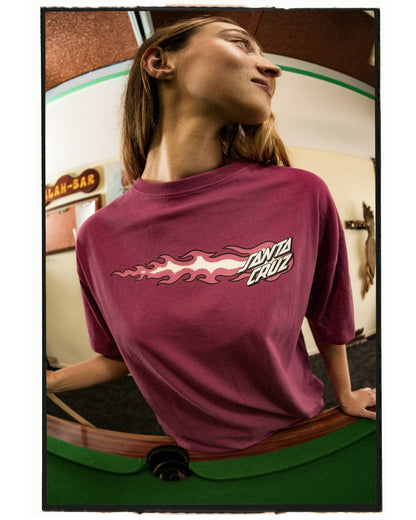 Flaming Dice Dot Flash Women's T-shirt Dusk Pink