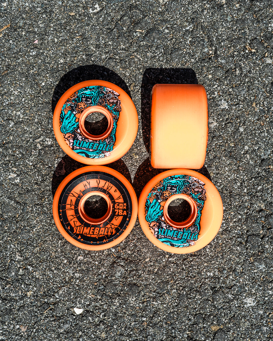 60mm Rob Roskopp Five Reissue OG Slime Pink 78a Skateboard Wheels Slime Balls