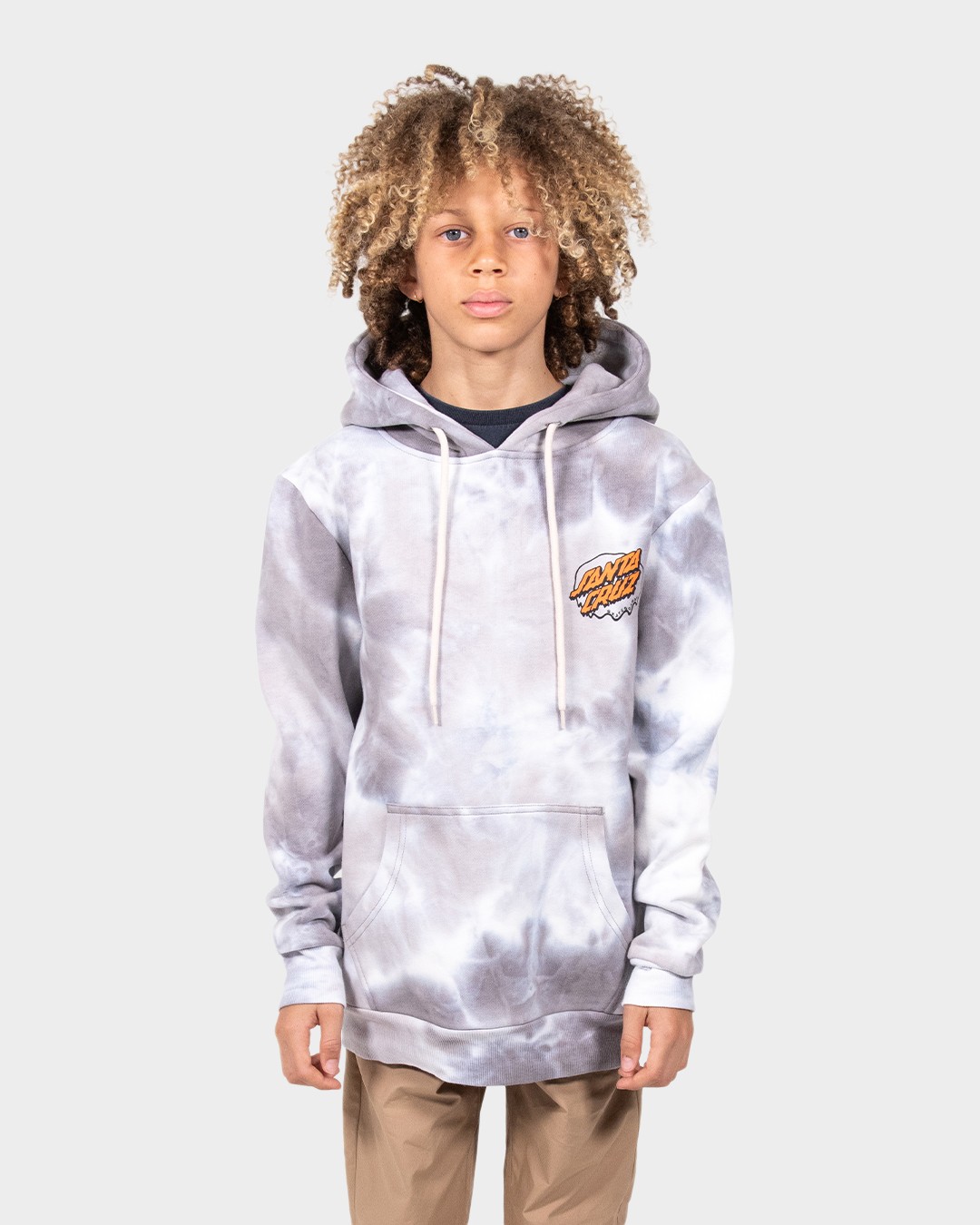 Roskopp Face Two Tie Dye Pullover Hoodie - Grey