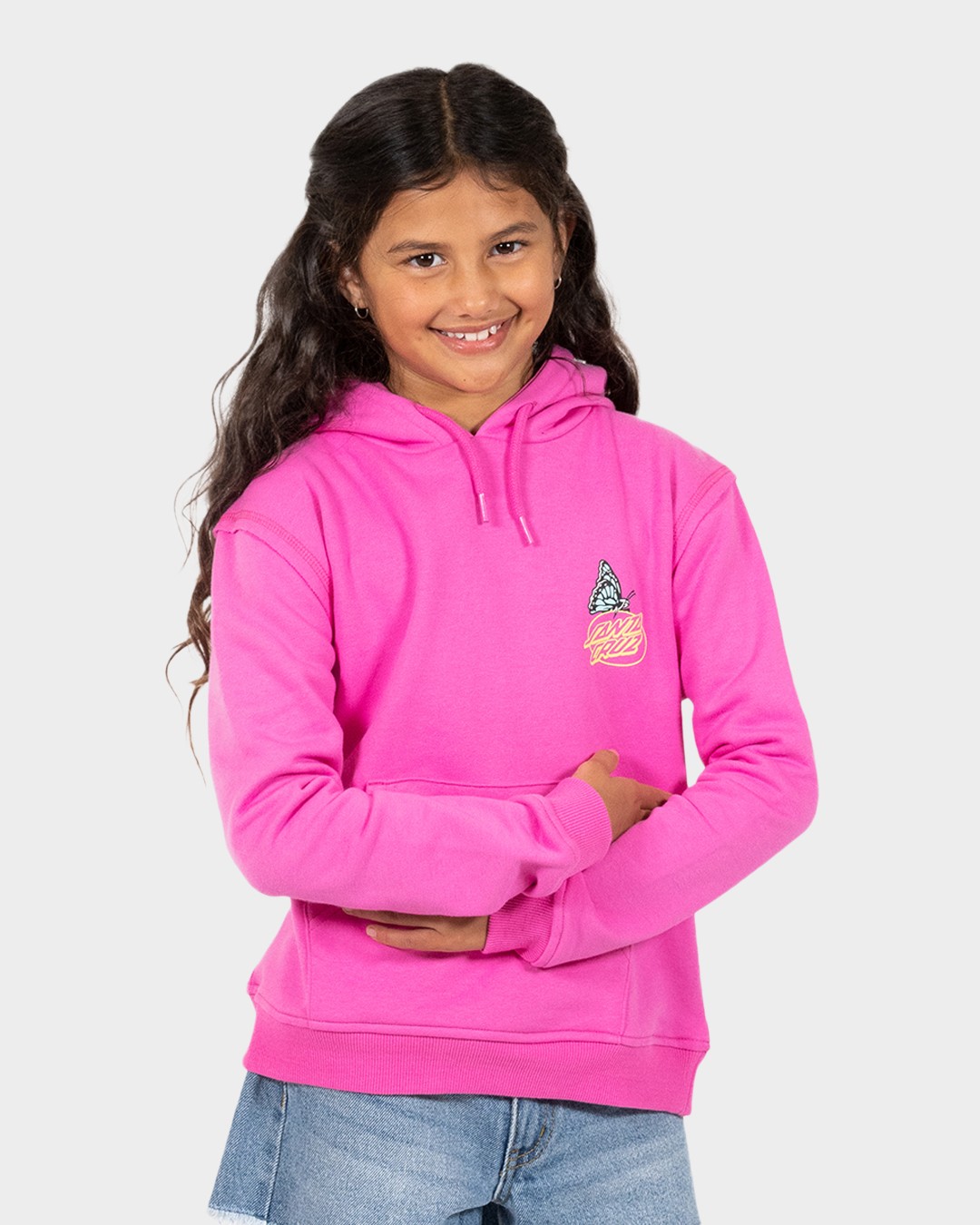 Mushroom Monarch Dot Santa Cruz Girls Pullover Hoodie - Pink